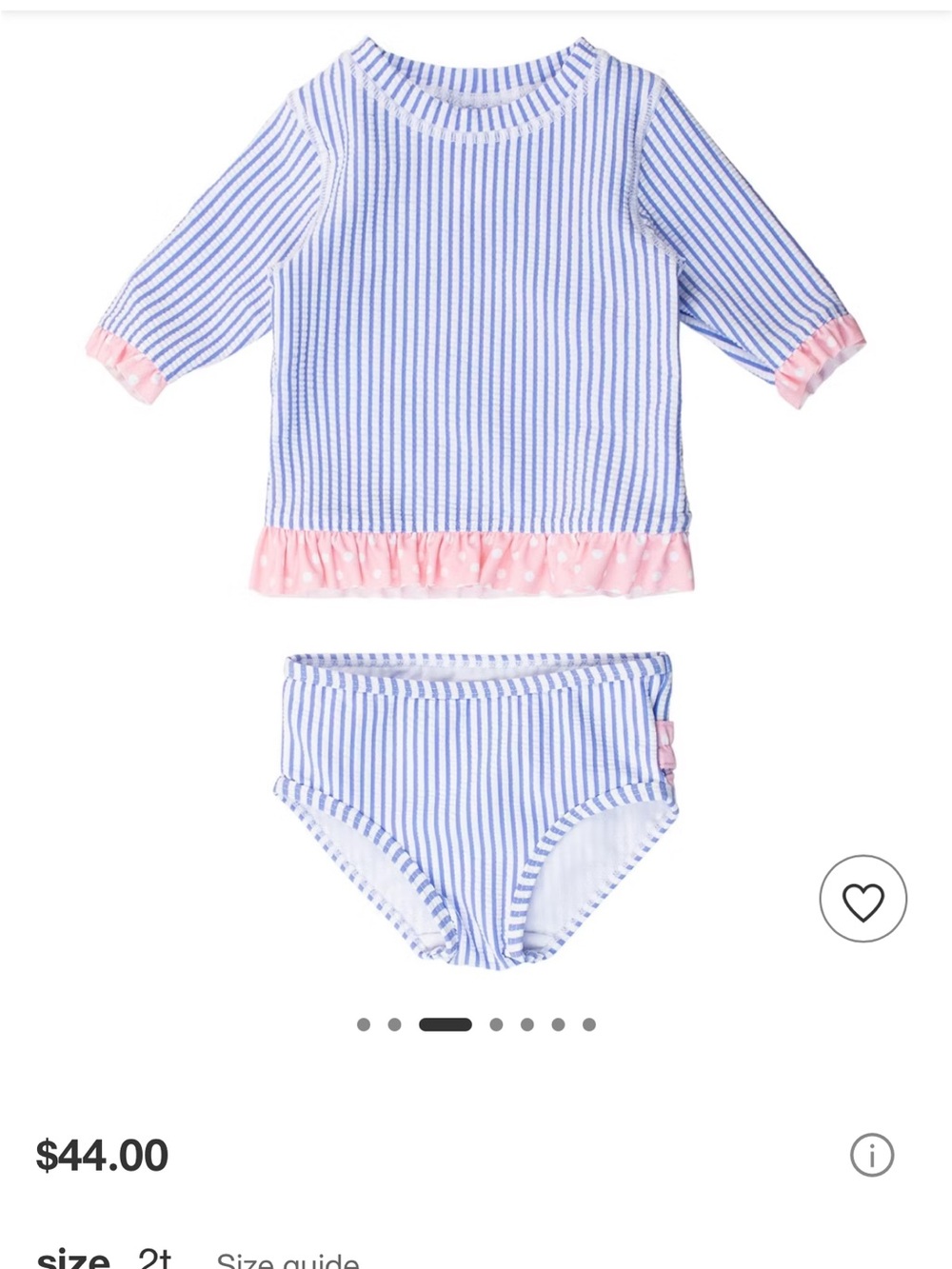 Ruffle Butts Blue and Pink Striped Girls Rash Guard Set